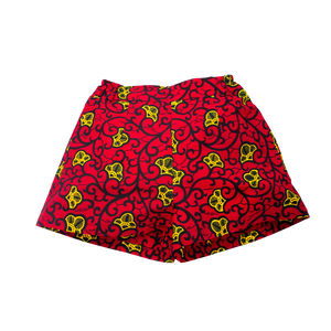 Red Ankara Shorts