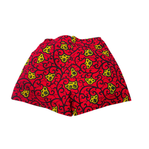 Red Ankara Shorts