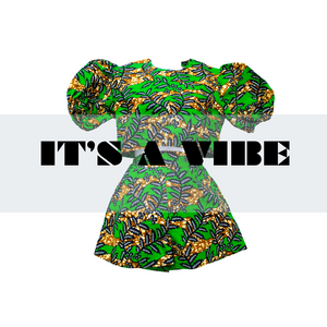 Green Ankara  Crop Top and Short Set