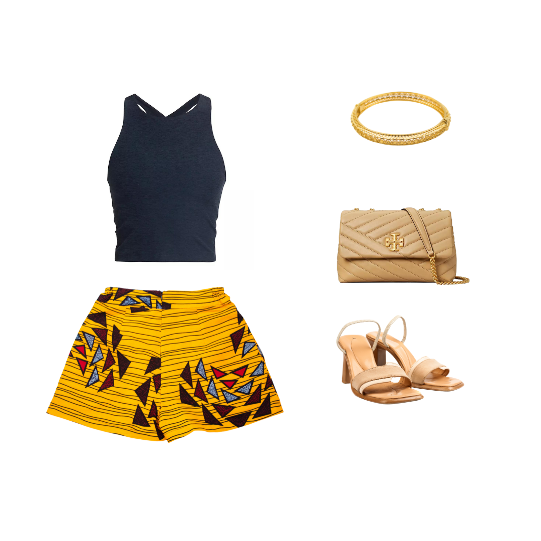 Yellow Ankara Shorts