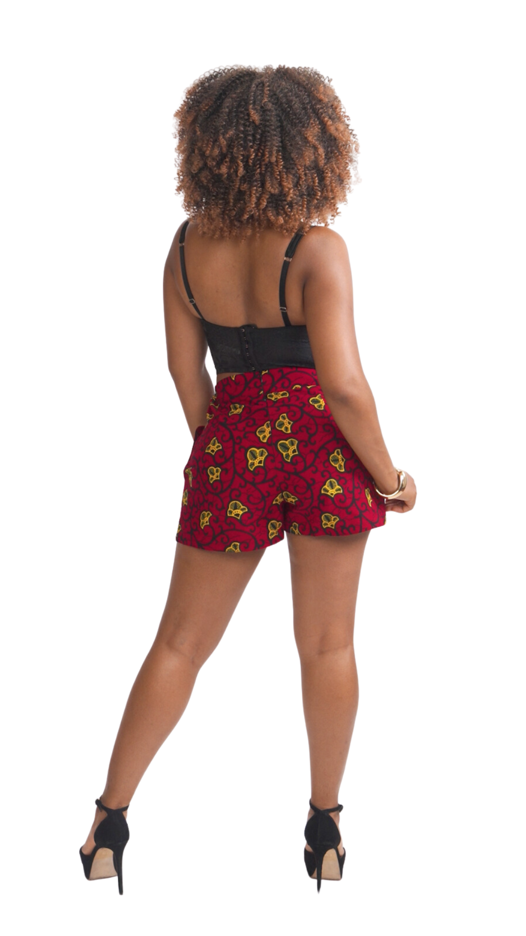 Red Ankara Shorts