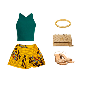 Yellow Ankara Shorts