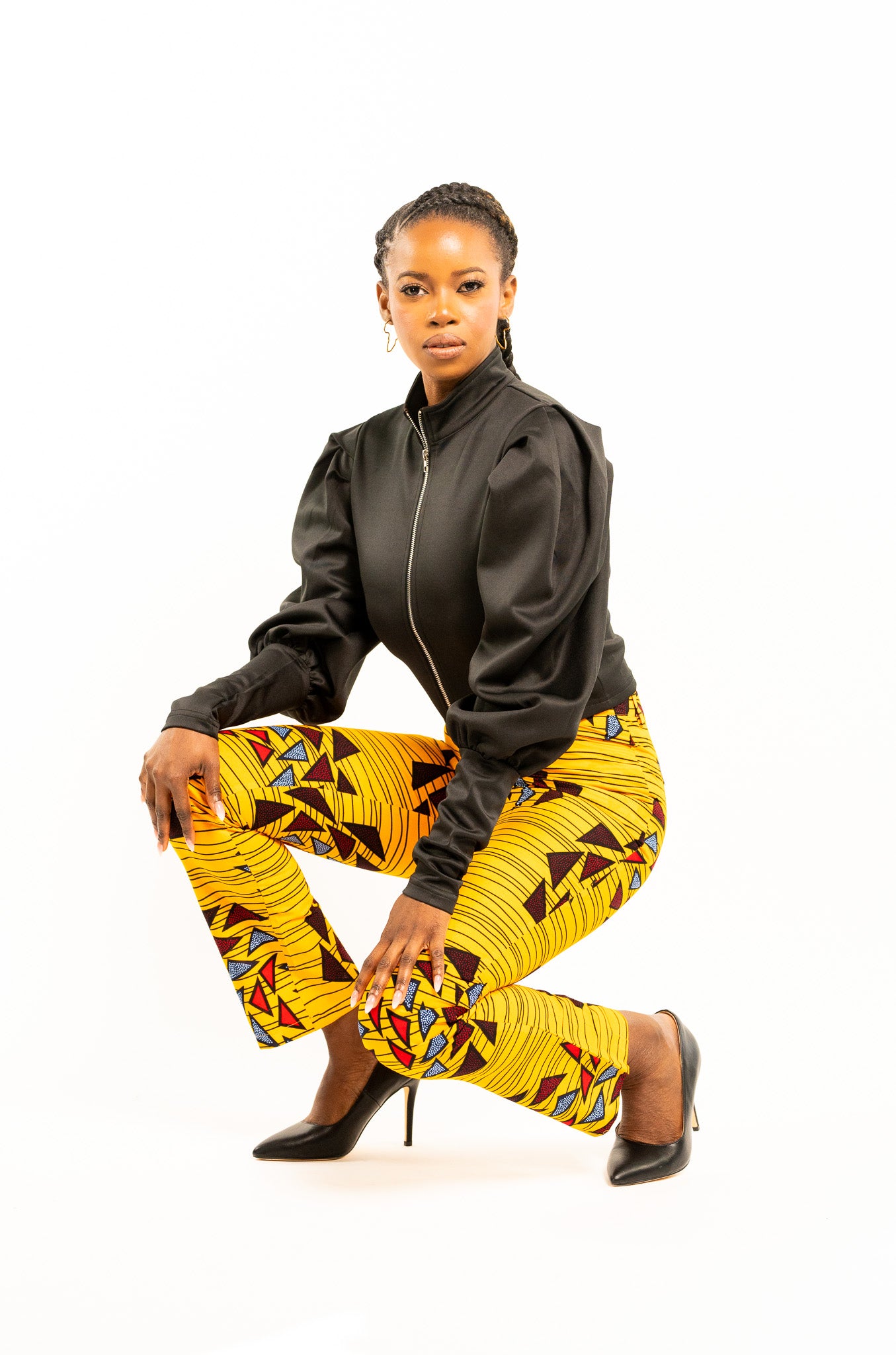 Yellow Ankara Straight Leg Pants