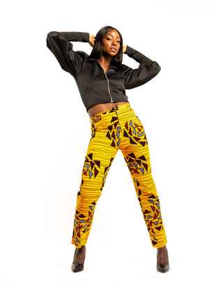 Yellow Ankara Straight Leg Pants