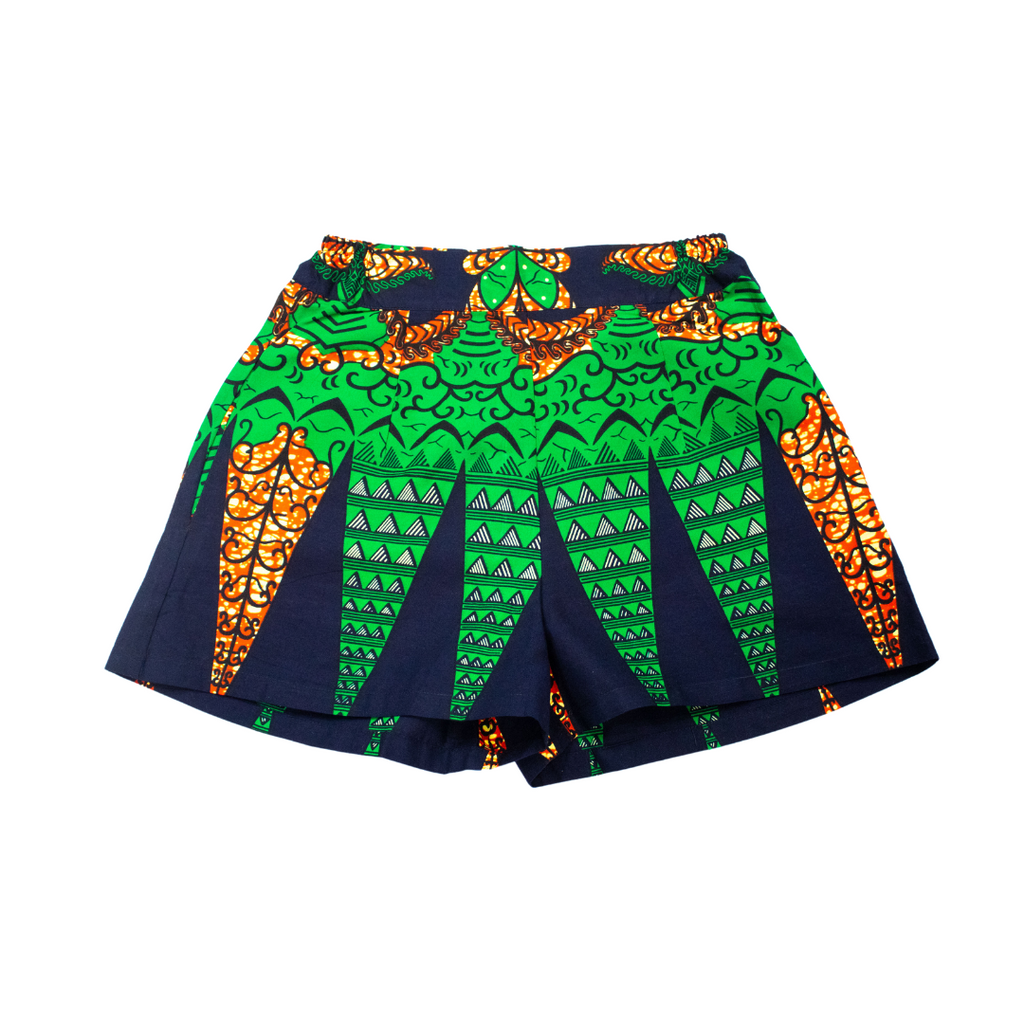 Green Ankara Shorts