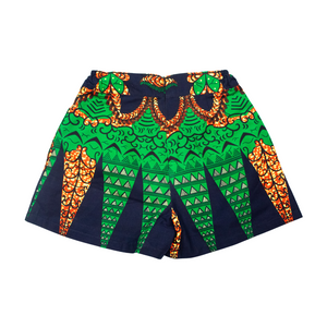 Green Ankara Shorts