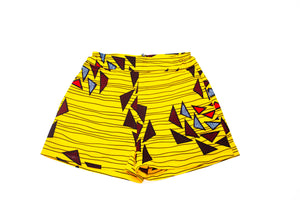 Yellow Ankara Shorts