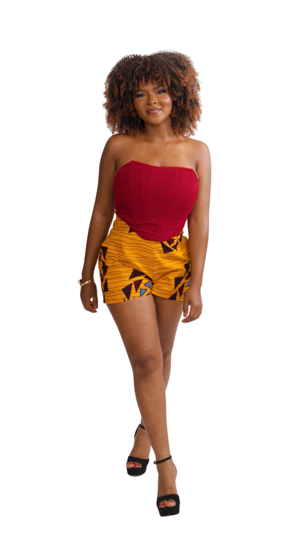 Yellow Ankara Shorts