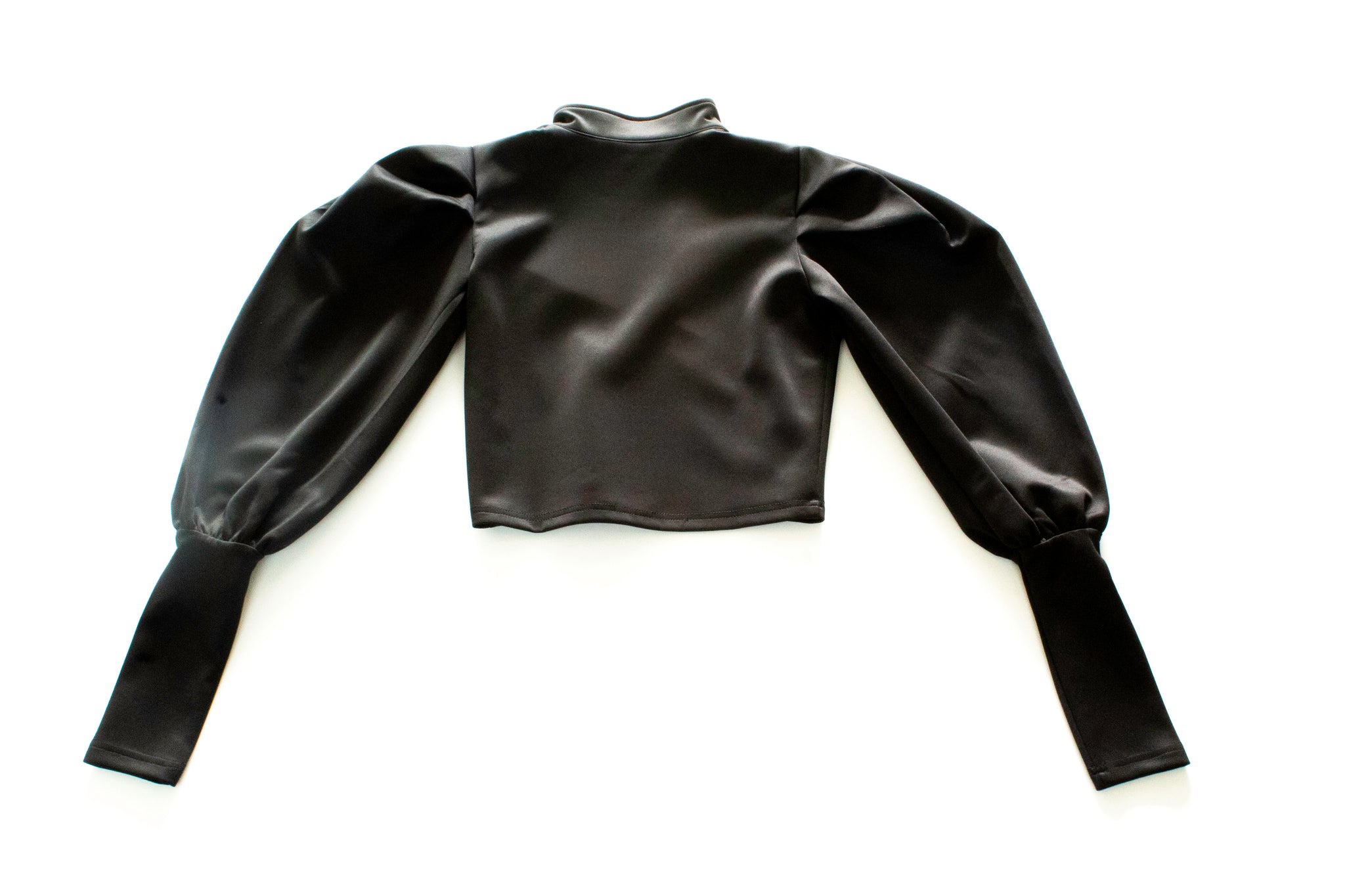 Puffy Sleeve Black Crop Jacket