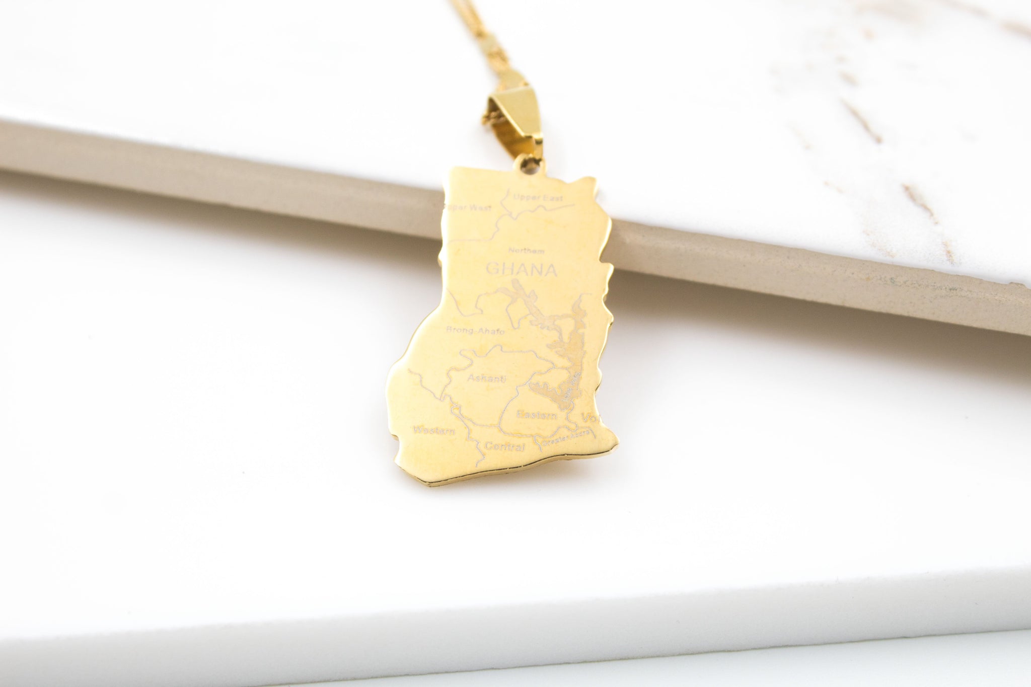 Ghana Map Necklace