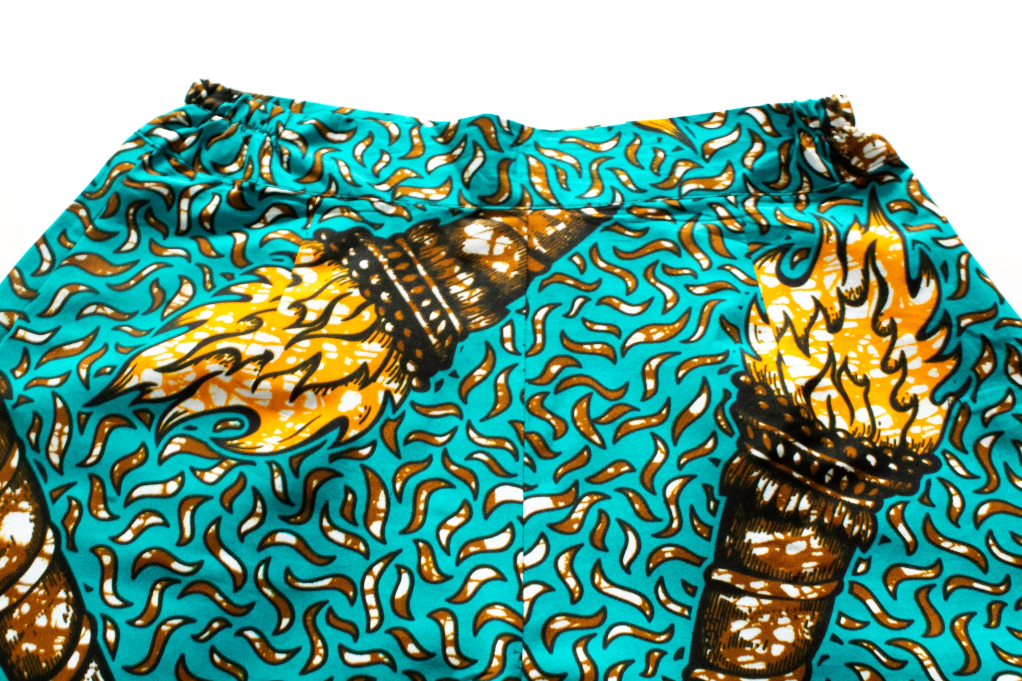 Teal Ankara Shorts