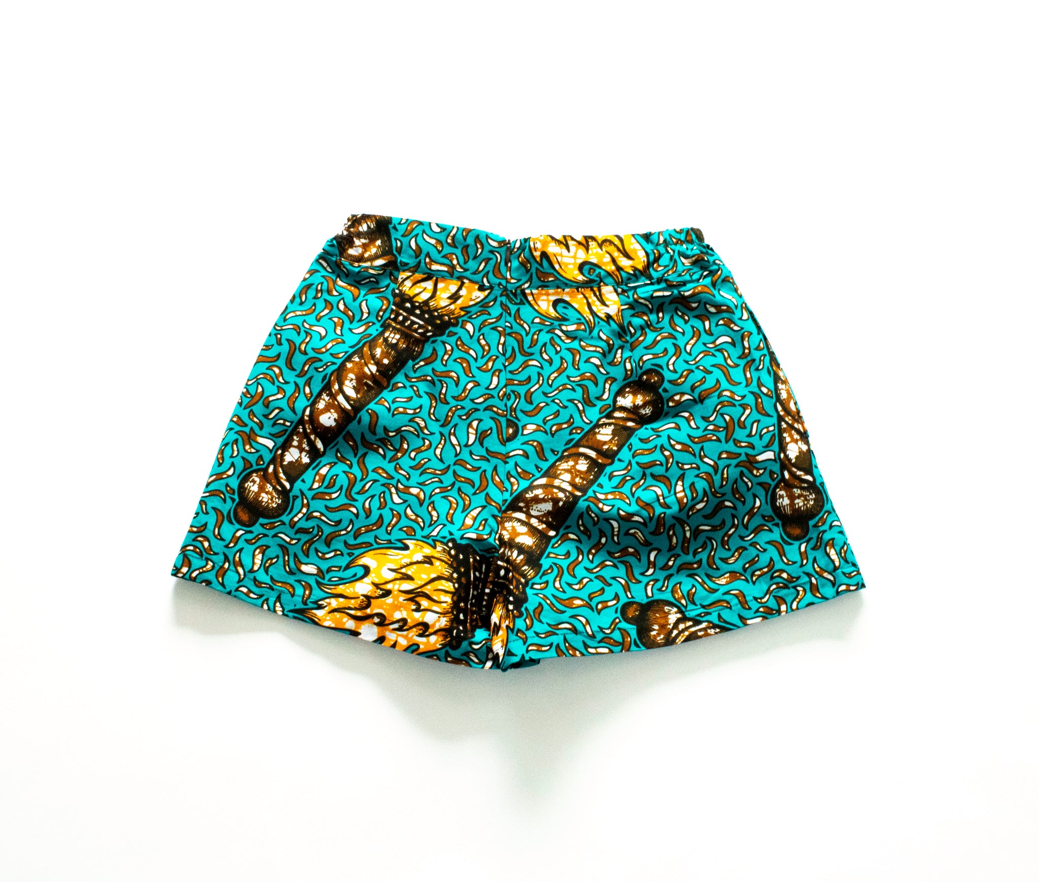 Teal Ankara Shorts