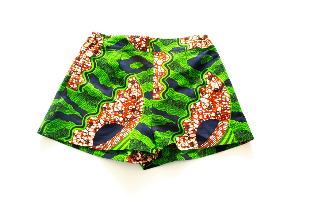 Green with Envy Ankara Shorts